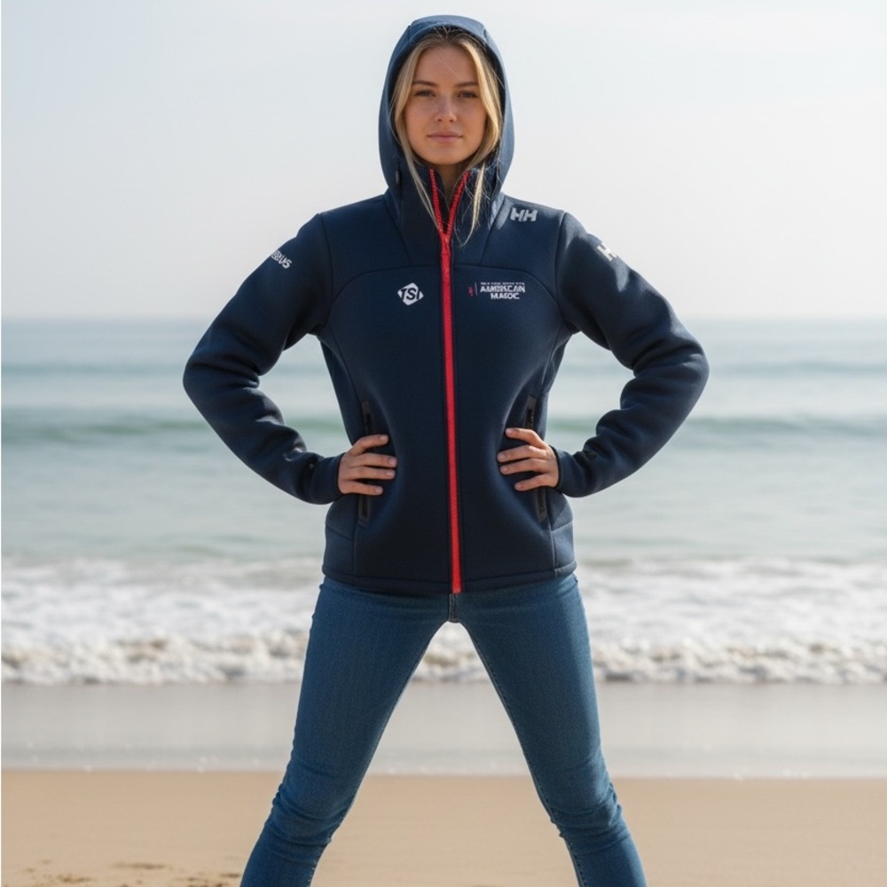Helly Hansen Dark Blue Jacket with Red Accents